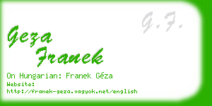 geza franek business card