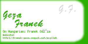 geza franek business card